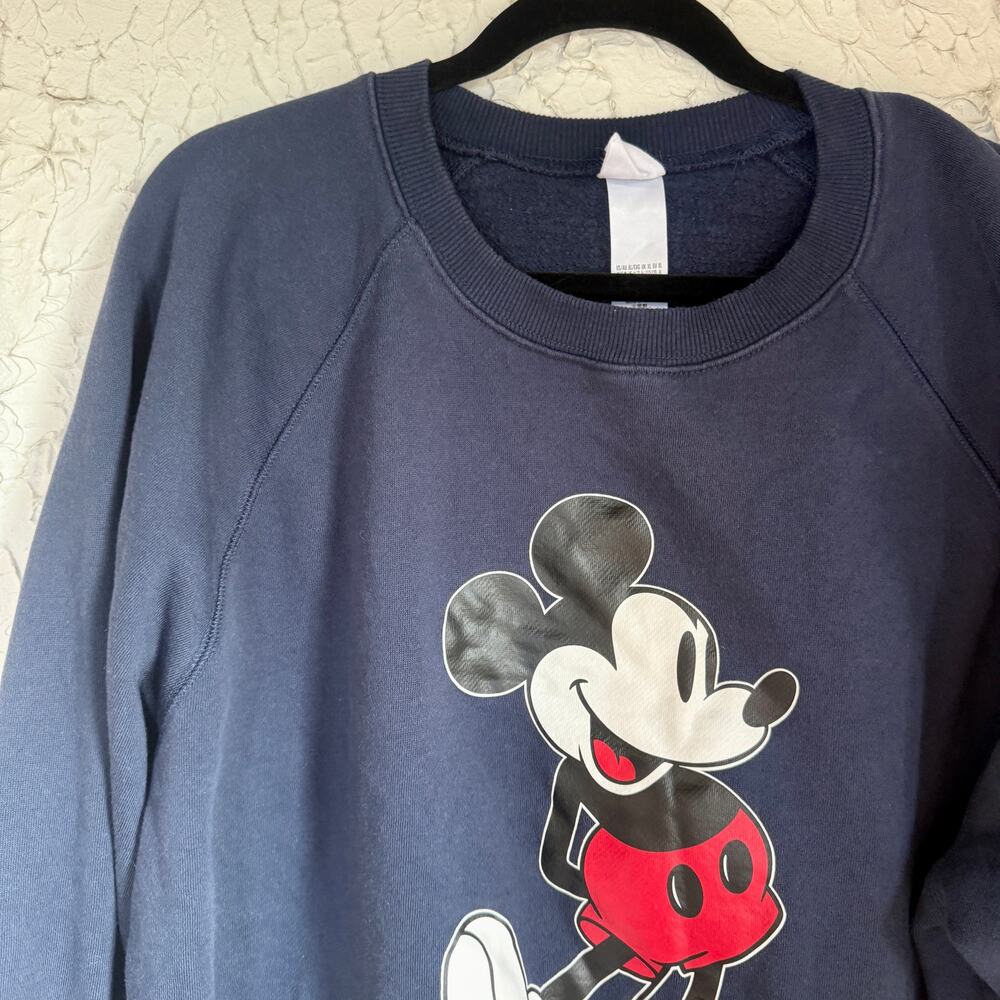 Disneyland Mickey Mouse Graphic Sweatshirt XL Navy Blue Disney Parks Crewneck - Picture 3 of 8
